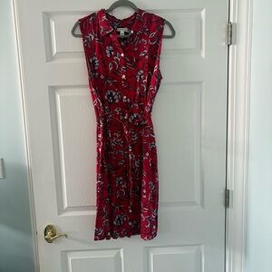 Croft & Barrow Red and Blue Sleeveless V-neck Sundress